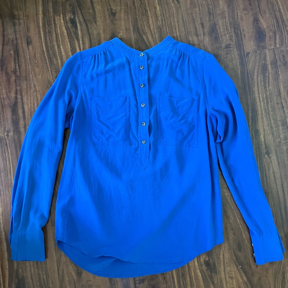 J. Crew Royal Blue Button-Back Blouse